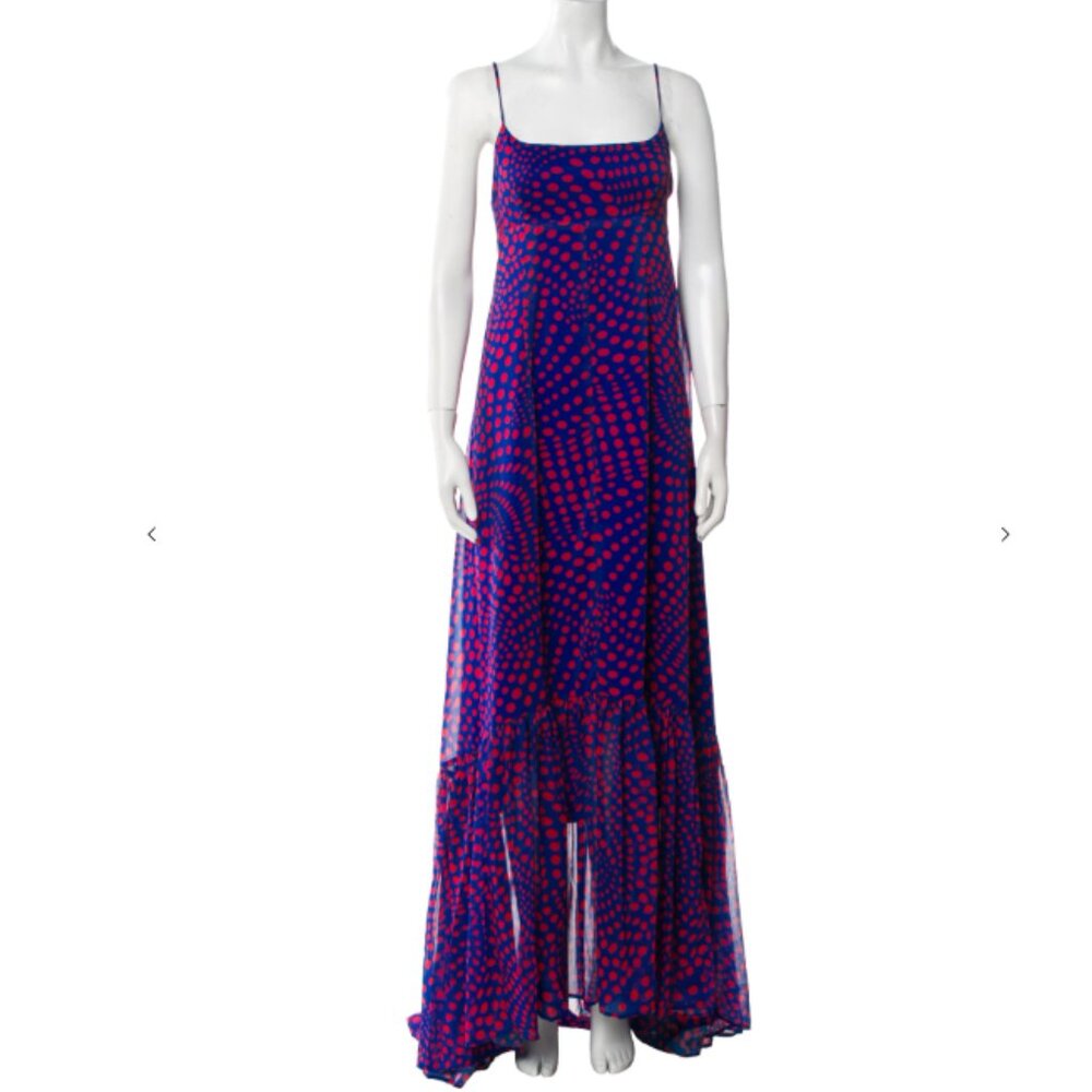 STAUD Florence Maxi Dress Blue & Red Colorblock NWT Size M